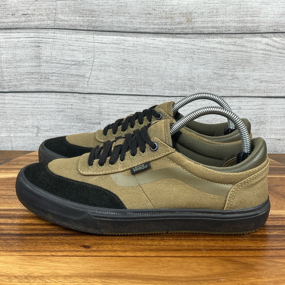 Vans Olive and Black Low-Top Skate Shoes